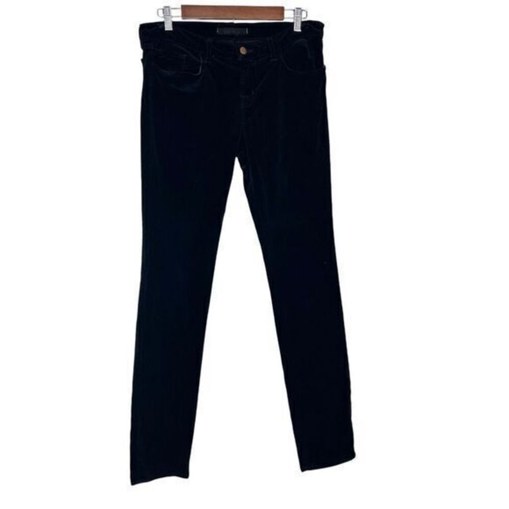 J Brand Pants Womens 30 Black Dark Academia Straight Leg Velvet Corduroy Skinny